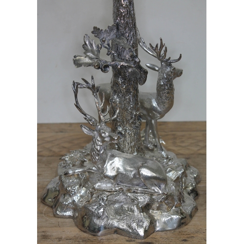 81 - A large and impressive Victorian silver plated three branch candelabra centre piece, naturalisticall... 