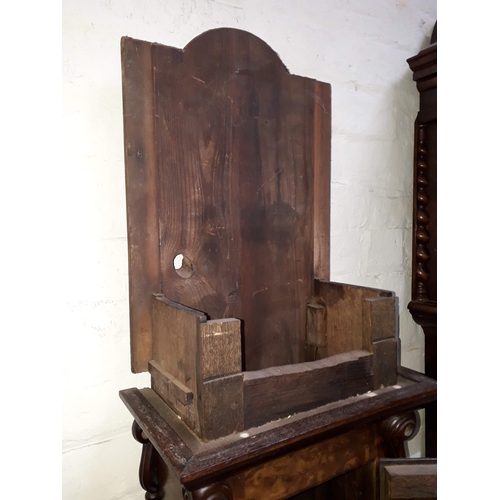 24 - A fine quality 18th century walnut long case clock (case only), probably London, height 220cm.