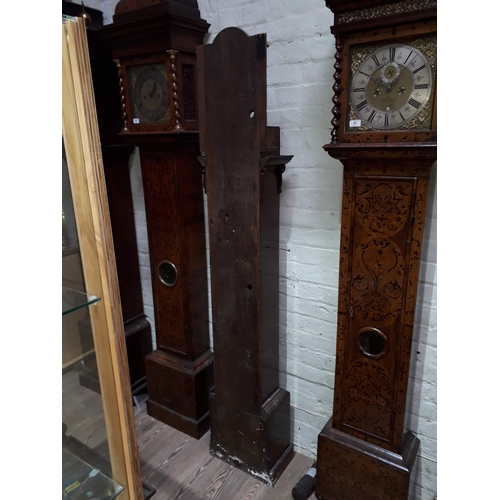 24 - A fine quality 18th century walnut long case clock (case only), probably London, height 220cm.