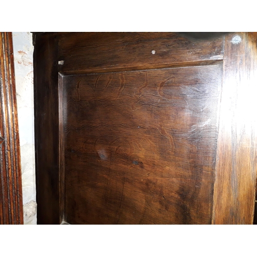 66 - An 18th century and later oak cabinet, width 107cm, depth 47cm & height 190cm.