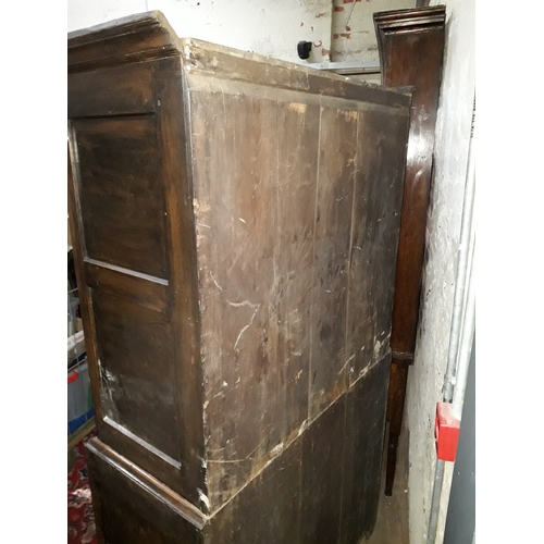 66 - An 18th century and later oak cabinet, width 107cm, depth 47cm & height 190cm.