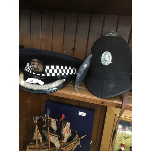 10 - Two vintage police hats