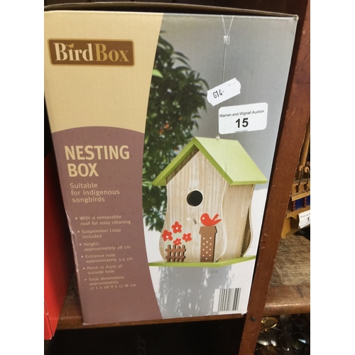 15 - A bird nesting box