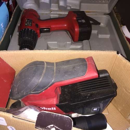 155 - Portable sander and cased drill - no chargers