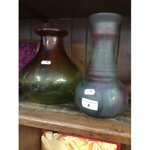 4 - Two art glass vases
