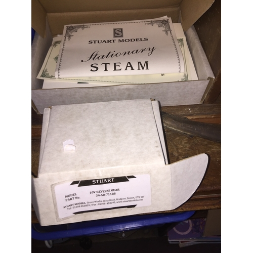43 - A boxed Stuart live steam no.1 model kit with 10v reverse gear part.