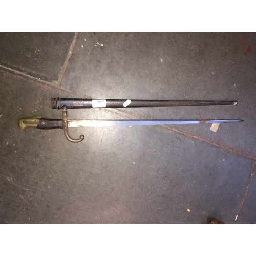46 - An antique French bayonet and scabbard