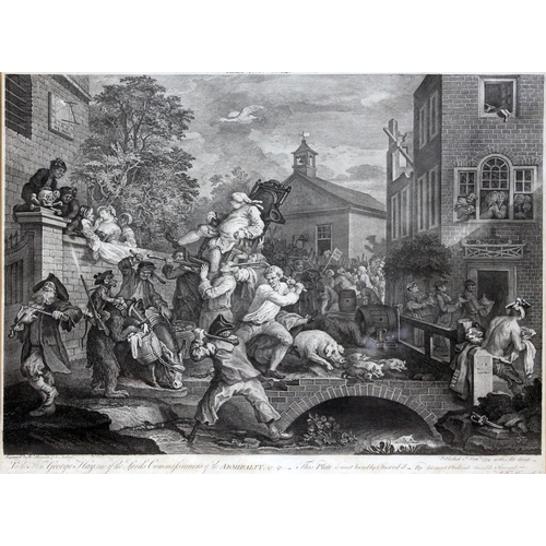 801 - William Hogarth (British 1697-1764), Humours of an Election, set of four engravings; 