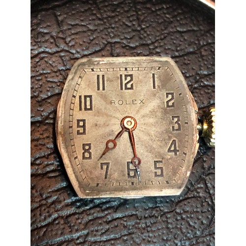 111 - A 1920s Rolex Prima 9ct gold ladies wristwatch having signed guilloche dial with Arabic numerals and... 