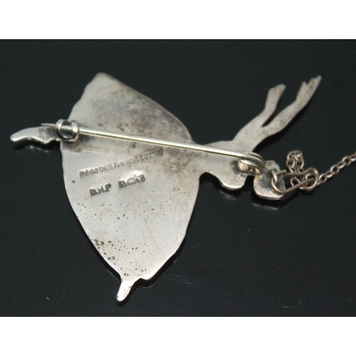 142 - A vintage silver brooch formed as a dancing ballerina designed by Frederick Massingham for DH Philli... 