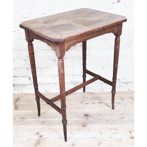 71 - A Victorian Aesthetic Movement oak occasional table, height 72.5cm.