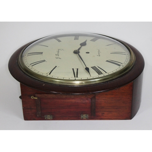 15 - A mid 19th century mahogany cased wall clock, 12