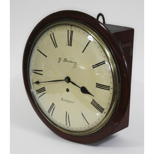 15 - A mid 19th century mahogany cased wall clock, 12