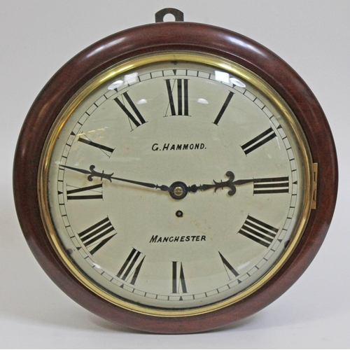 26 - A Victorian mahogany cased wall clock, the 13