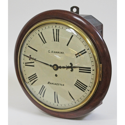 26 - A Victorian mahogany cased wall clock, the 13