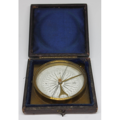 235 - A brass compass, the 2 1/2