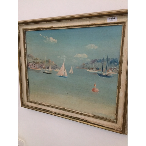 824 - 20th Century School, Boats in Harbour, Oil on Board, signed lower right 'Patrick M', 500cm x 400cm, ... 