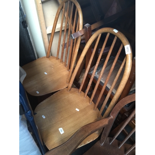 872 - A collection of fourteen chairs including spindle back, and three sets of four oak 1930s/40s, togeth... 