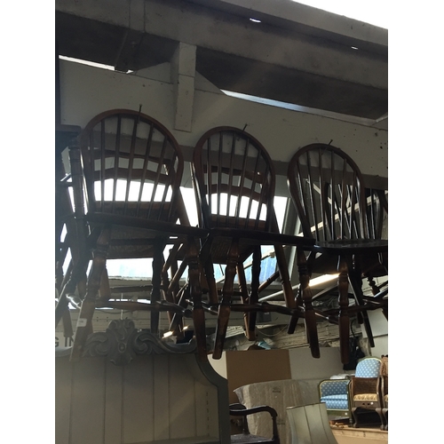 956 - Three spindle back chairs