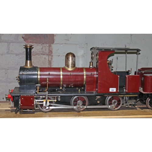 266 - Polly 1V 5 inch gauge tender locomotive live steam model, built from the drawings provided by MJ Cla... 