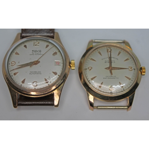 105 - Two 1950s gold plated automatic wristwatches comprising a Sully Special and a Joko, both with signed... 