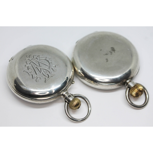 115 - A silver Zenith pocket watch marked .925 for repair together with a nickel plated Russells of Liverp... 