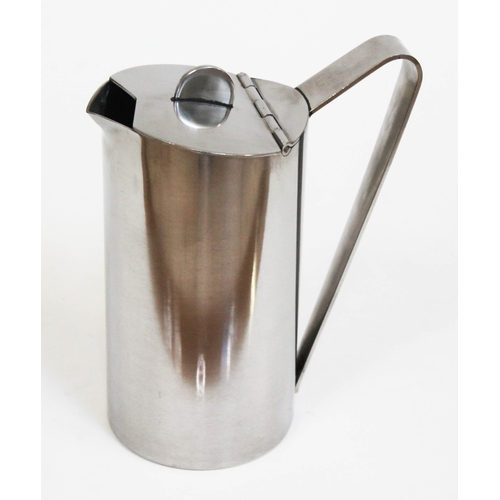 306 - An Italian stainless steel lidded jug designed by Gio Ponti for Fratelli Calderoni, manufacturer's m... 