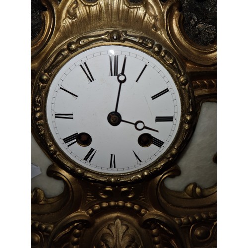 304 - A French spelter mantel clock