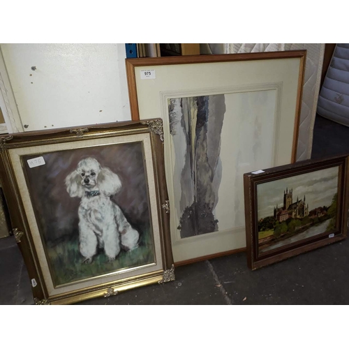 975 - 3 framed paintings