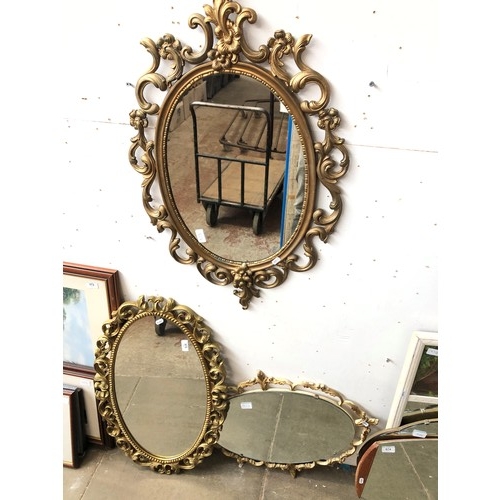 973 - 3 ornate framed mirrors