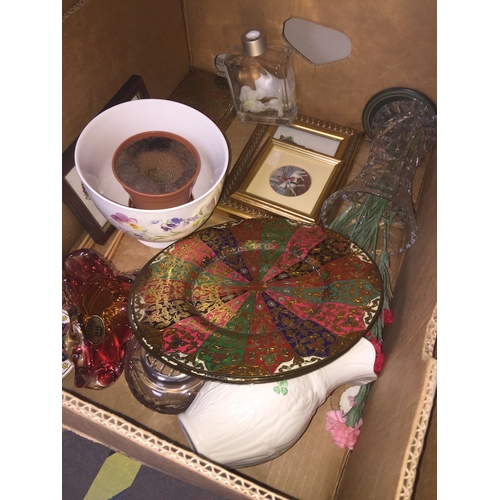 714 - Box of china, glass etc.