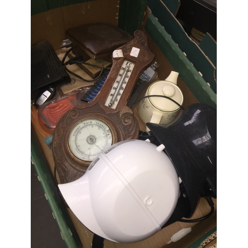 730 - Box of misc inc broken barometer