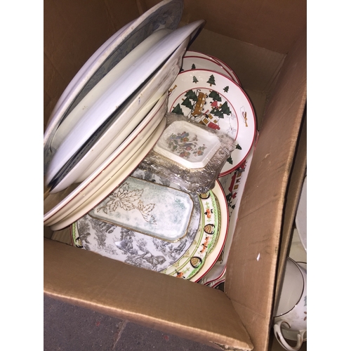 738 - Box of platters and plates