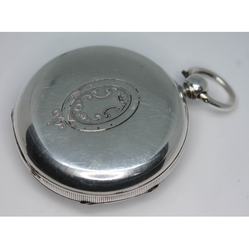 104 - A late Victorian hallmarked silver pocket watch, the white enamel dial signed H. Stone Leeds, the gi... 