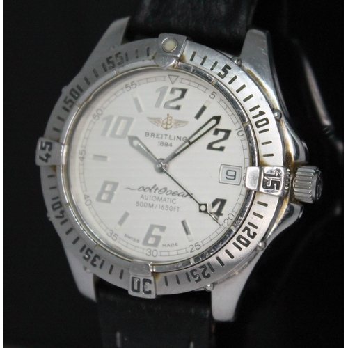 107 - A stainless steel Breitling Colt Ocean automatic wristwatch, ref. A17050, the champagne signed dial ... 