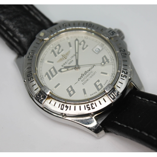 107 - A stainless steel Breitling Colt Ocean automatic wristwatch, ref. A17050, the champagne signed dial ... 