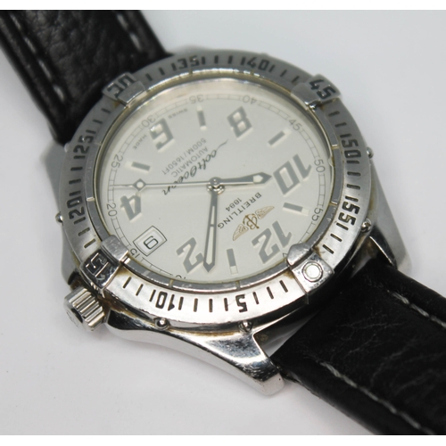 107 - A stainless steel Breitling Colt Ocean automatic wristwatch, ref. A17050, the champagne signed dial ... 