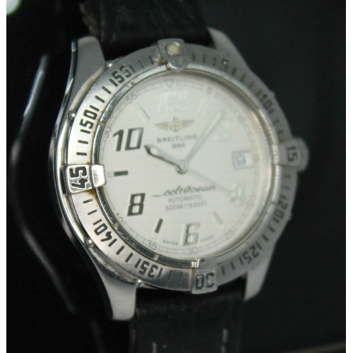 107 - A stainless steel Breitling Colt Ocean automatic wristwatch, ref. A17050, the champagne signed dial ... 