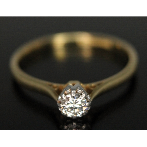 114 - A diamond solitaire ring, the modern round brilliant cut stone weighing approx. 0.20 carats, band ma... 