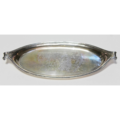 254 - A George III silver dish, sponsor's mark indistinct, London 1784,  length 24cm, wt. 4oz.