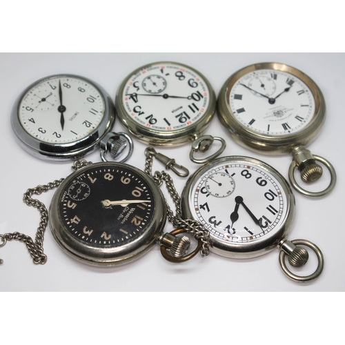272 - A collection of five pocket watches comprising a nickel plated Thomas Russell & Son, a 1920s Westclo... 