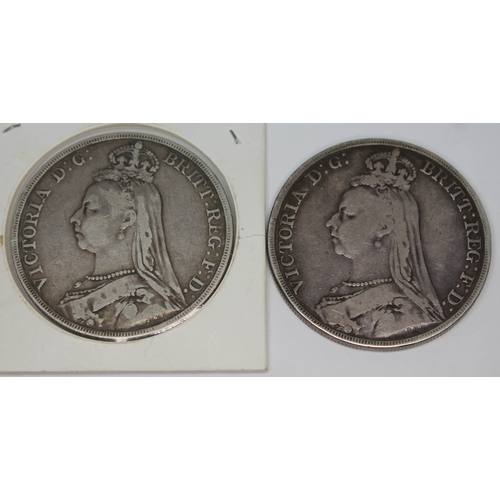 276 - A Victoria Jubilee head crown 1891 and another 1892