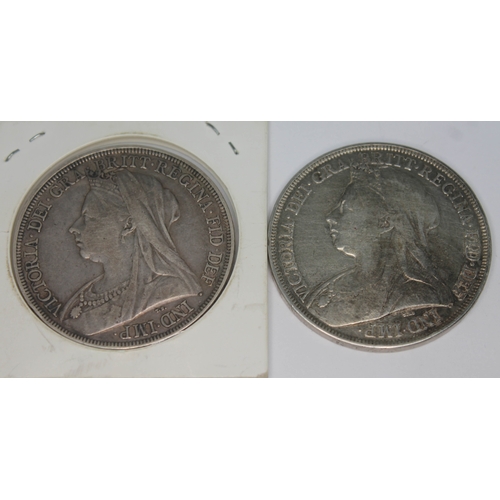 277 - Two Victoria Jubilee head crowns 1896