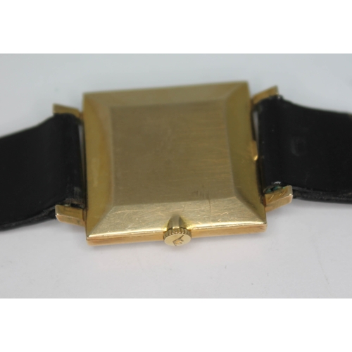 282 - A 1960s hallmarked 9ct gold Movado wristwatch with signed white dial having Roman numerals and baton... 