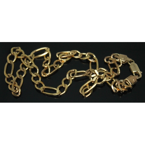 283 - A 9ct gold flat link chain, length 42cm, 9ct gold import marks, wt. 19.80g.