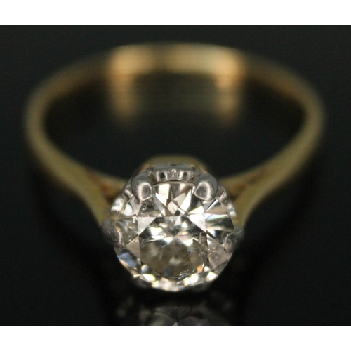 284 - A diamond solitaire ring, the modern round brilliant cut stone weighing approx. 0.77 carats (calcula... 