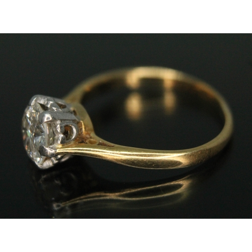 284 - A diamond solitaire ring, the modern round brilliant cut stone weighing approx. 0.77 carats (calcula... 