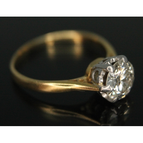 284 - A diamond solitaire ring, the modern round brilliant cut stone weighing approx. 0.77 carats (calcula... 