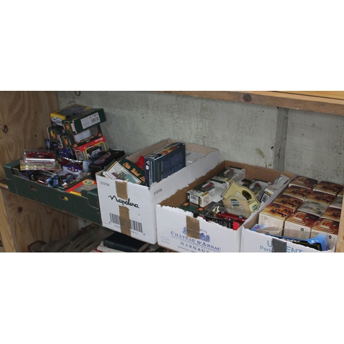 319 - Four boxes of modern die-cast model vehicles, including Corgi, Matchbox, Lledo etc. approx. 80 vehic... 