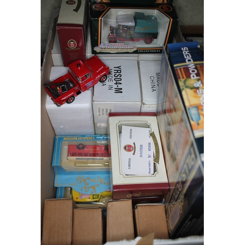 319 - Four boxes of modern die-cast model vehicles, including Corgi, Matchbox, Lledo etc. approx. 80 vehic... 